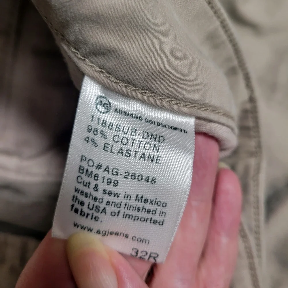 Adriano Goldschmied Tan Khaki Pants Mens 32x31 Flat Front Business Casual Preppy